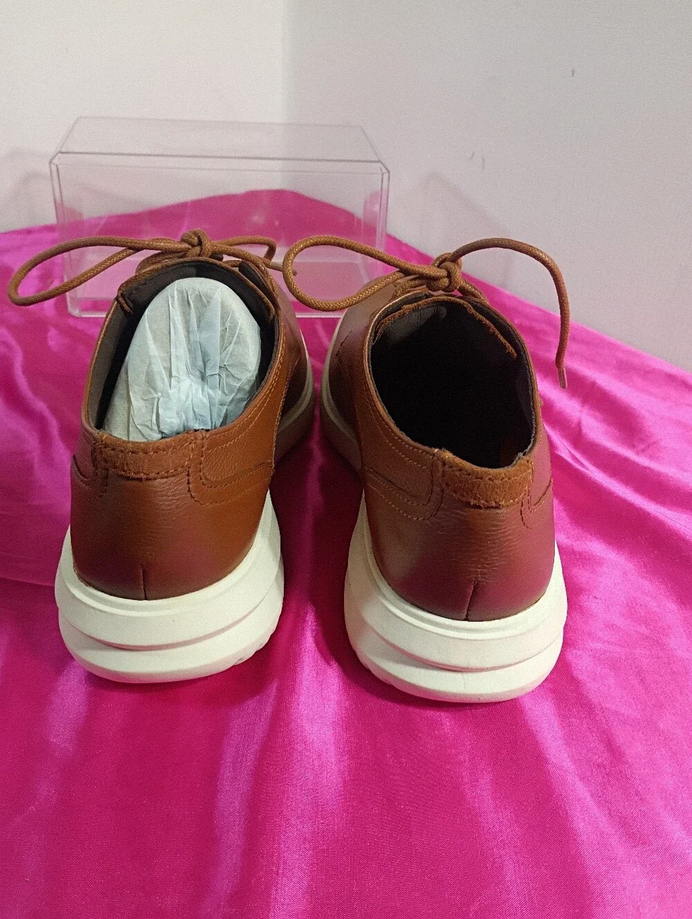 Cole Haan Grand + Plain Toe Oxford Shoes Men's 8M C36935 British Tan Leather New